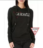 chaqueta hoodie guess mujer pas cher multi-mot noir